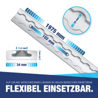 Airlineschiene Zurrschiene 2 x 2 m 2 Meter eckig m. Bohrungen u. Fitting Alu