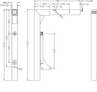 St&uuml;tzbein 18t, A2 starr, 1230 mm lg., BG-Ausf., mit...