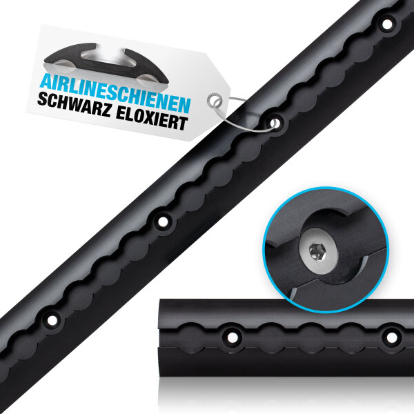 NTG Blackline, Airlineschiene, halbrund 500mm, schwarz