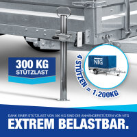 NTG Abstellst&uuml;tze f&uuml;r Anh&auml;nger, h&ouml;he 700 mm, Abstellh&ouml;he 600 mm