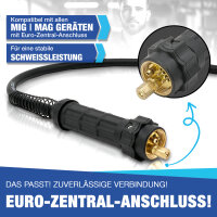 Schwei&szlig;brenner MB-15AK 3-5m MIG MAG Schutzgas Schlauchpaket Euro Zentralanschl.