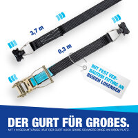NTG Zurrgurte f&uuml;r Airlineschiene in schwarz zweiteilig mit Ratsche &amp; einfach Fitting 4000mm 1500 KG DIN EN 12195-2 (1 St&uuml;ck)