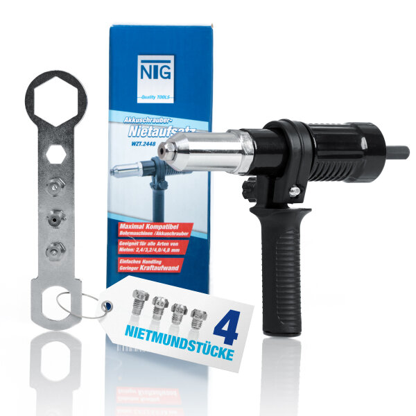 NTG Nietaufsatz f&uuml;r Akkuschrauber und Bohrmaschinen zum Nieten