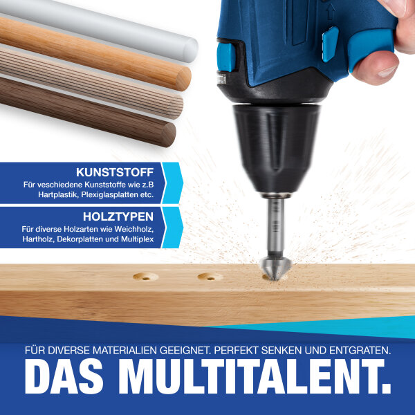NTG Kegelsenker-Satz 6,3–20,5 Mm – 6-teilig, 90° HSS Stahl, Senker Und Entgrater