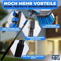 NTG Teleskop Waschb&uuml;rste zur Reinigung von Solaranlagen und Fenstern in 4,6 Meter Ausf&uuml;hrung mit Wasseranschluss und Seifenspender Teleskopstange Waschb&uuml;rste (Bis 4,6 Meter)