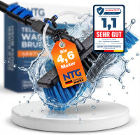 NTG Teleskop Waschb&uuml;rste zur Reinigung von Solaranlagen und Fenstern in 4,6 Meter Ausf&uuml;hrung mit Wasseranschluss und Seifenspender Teleskopstange Waschb&uuml;rste (Bis 4,6 Meter)