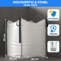 NTG BIG BAG  - Wasserfest, UV-Gesch&uuml;tzt, 1000 kg Tragf&auml;higkeit, 90x90x90cm Abfallsack Lagersack Gartenabfallsack Laubsack