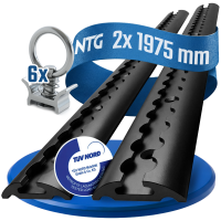 Airlineschiene Schwarz halbrund eloxiert 2x 2m...