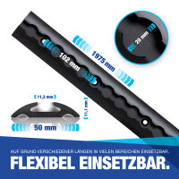 Airlineschiene Schwarz halbrund eloxiert 2x 2m Zurrschiene &amp; 6x Fitting T&Uuml;V gepr&uuml;ft