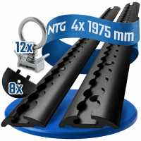Airlineschiene schwarz halbrund eloxiert 4x 2m, 12x...