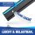 NTG Blackline Set 4x2m Airlineschiene Zurrschiene halbrund Aluminium schwarz Eloxiert, 12x Einfach-Fitting Alu &amp; 8x Endkappe Sparset 1.4