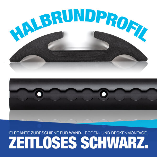 Schleich Pferde Zubehör LABT Airlineschienen Set | Halbrund Silber Eloxiert | Sparset Mit Fitting Endkappen | Ladungssicherung Für LKWs, Anhänger Und Wohnmobile | Gebohrte Zurrschiene | (Sparpack 8 Airline Schienen