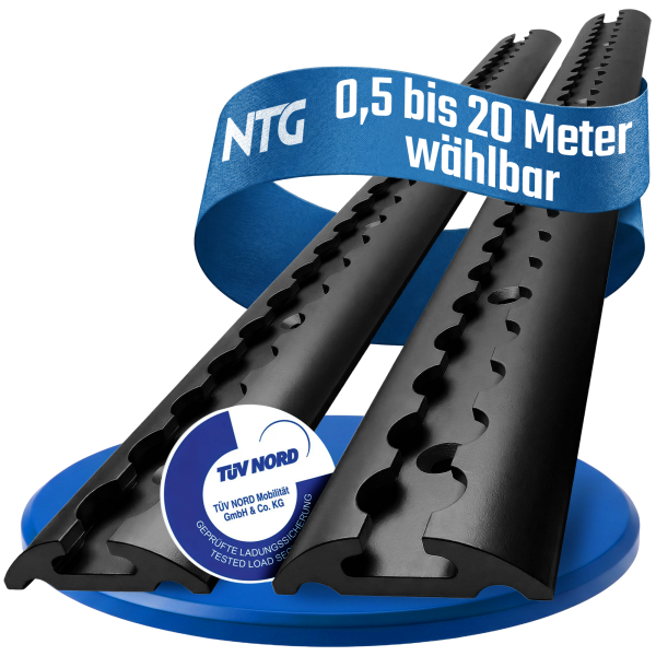 Aluminium Airlineschienen halbrunde Form 0,5-20 M - Airlineschiene zur Ladungssicherung f&uuml;r LKWs und Wohnmobile - Gebohrt &amp; schwarz Eloxiert - 0,5/1/2 m