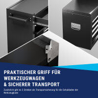 NTG Werkstattwagen Werkzeugwagen mit Werkzeugkiste ohne Werkzeug 8 Schubladen + gro&szlig;es und kleines Fach Kugelgelagerte Schubladen Transportsicherung 1 Rolle mit Feststellbremse