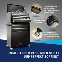 Werkstattwagen ohne Werkzeug 8 Schubladen + gro&szlig;es und kleines Fach Kugelgelagerte Schubladen