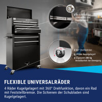 Werkstattwagen ohne Werkzeug 8 Schubladen + gro&szlig;es und kleines Fach Kugelgelagerte Schubladen