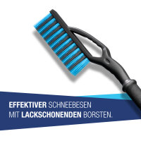 NTG Eiskratzer mit Schneeb&uuml;rste Eisbrecher und Schaumstoffgriff Ergonomischer Profi Scheibenkratzer Zwei Griffe 65 cm lang Stabiler Eiskratzer Dickes Material