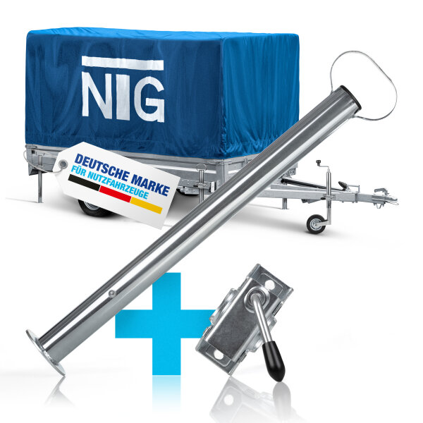 NTG Abstellst&uuml;tze f&uuml;r Anh&auml;nger, h&ouml;he 700 mm, Abstellh&ouml;he 600 mm + Klemmhalter