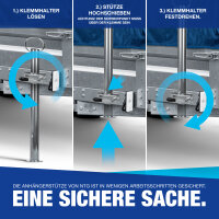 NTG Abstellst&uuml;tze f&uuml;r Anh&auml;nger, h&ouml;he 700 mm, Abstellh&ouml;he 600 mm + Klemmhalter