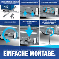 NTG Abstellst&uuml;tze f&uuml;r Anh&auml;nger, h&ouml;he 700 mm, Abstellh&ouml;he 600 mm + Klemmhalter