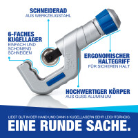 NTG Rohrschneider Set mit gro&szlig;em und kleinem Rohrschneider und Entgrater (3-50 mm)