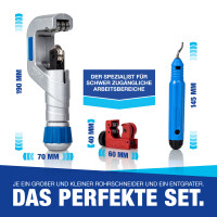 NTG Rohrschneider Set mit gro&szlig;em und kleinem Rohrschneider und Entgrater (3-50 mm)