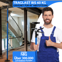 NTG Einhandst&uuml;tze 2 St&uuml;ck 115-290 cm Bis 30 kg 45&deg; Winkel f&uuml;r Trockenbau, Ausbau, etc. Montagest&uuml;tze Deckenst&uuml;tze Teleskopst&uuml;tze