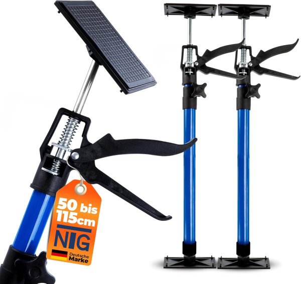 NTG Einhandst&uuml;tze 2 St&uuml;ck 50-115 cm Bis 30 kg 45&deg; Winkel f&uuml;r Trockenbau, Ausbau, etc. Montagest&uuml;tze Deckenst&uuml;tze Teleskopst&uuml;tze