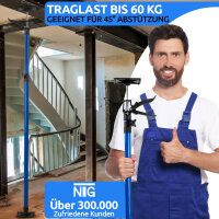 NTG Einhandst&uuml;tze 4 St&uuml;ck 50-115 cm Bis 30 kg 45&deg; Winkel f&uuml;r Trockenbau, Ausbau, etc. Montagest&uuml;tze Deckenst&uuml;tze Teleskopst&uuml;tze