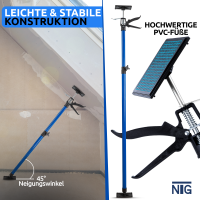 NTG Einhandst&uuml;tze 1 - 4 St&uuml;ck 50-115 cm Bis 30 kg 45&deg; Winkel f&uuml;r Trockenbau, Ausbau, etc. Montagest&uuml;tze Deckenst&uuml;tze Teleskopst&uuml;tze