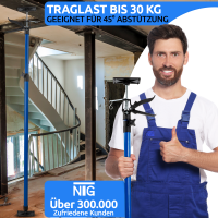 NTG Einhandst&uuml;tze 1 - 4 St&uuml;ck 50-115 cm Bis 30 kg 45&deg; Winkel f&uuml;r Trockenbau, Ausbau, etc. Montagest&uuml;tze Deckenst&uuml;tze Teleskopst&uuml;tze