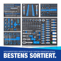 Werkstattwagen inkl. Werkzeug - Black Edition - 247 Teile + Seitenfach