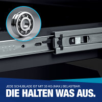 Werkstattwagen inkl. Werkzeug - Black Edition - 252 Teile + Seitenfach