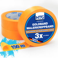 3 X NTG Goldband 50 Meter 30 mm breit Malerkrepp...