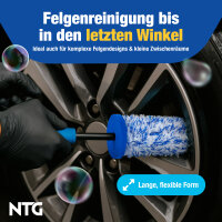 NTG Mikrofaser Felgenb&uuml;rste 1St&uuml;ck &ndash; Wechselbarer B&uuml;rstenbezug f&uuml;r Schonende Felgenreinigung bis ins Felgenbett Ideal f&uuml;r Alu,-Stahlfelgen (1x Felgenb&uuml;rste)