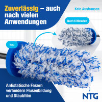 NTG Mikrofaser Felgenb&uuml;rste 1St&uuml;ck &ndash; Wechselbarer B&uuml;rstenbezug f&uuml;r Schonende Felgenreinigung bis ins Felgenbett Ideal f&uuml;r Alu,-Stahlfelgen (1x Felgenb&uuml;rste)