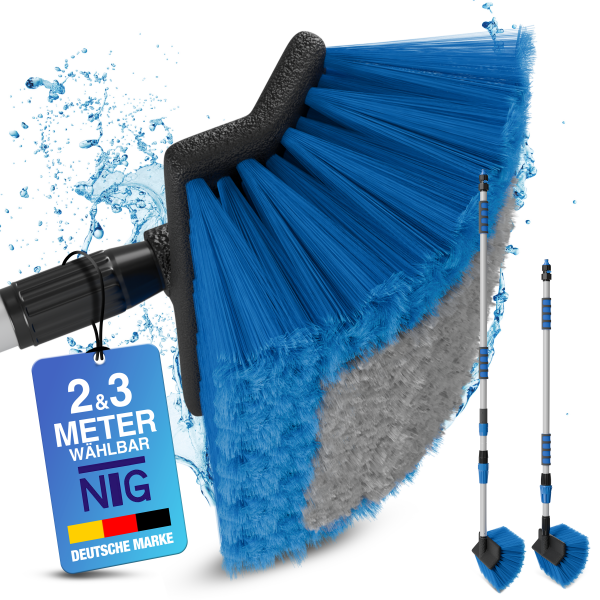 NTG Waschb&uuml;rste Autowaschb&uuml;rste Teleskopwaschb&uuml;rste in 2 &amp; 3 Meter mit innenliegender Wasserf&uuml;hrung Fensterputzer