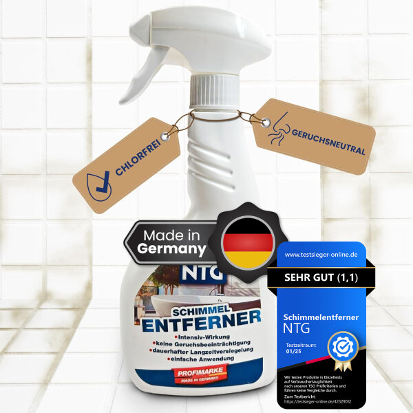 NTG Schimmelentferner OHNE CHLOR 500 ml Spr&uuml;hflasche Schimmelreiniger Schimmel Vernichter Schimmelentferner Wand, Bad, Fugen, Holz, Silikon, Stockflecken Profi Schimmelentferner