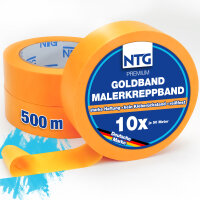 10 X NTG Goldband 50 Meter 30 mm breit Malerkrepp Kreppband Malertape Washi Tape Selbstklebend