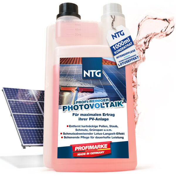 Solarmodul Reiniger Konzentrat NTG 1000ml &ndash; Photovoltaik-Reiniger, streifenfrei, f&uuml;r PV