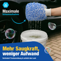 NTG Autowaschhandschuh Mikrofaser 25&times;18 cm &ndash; Ultraweich &amp; extrem saugstark &ndash; 2-Seiten Auto-Reinigungshandschuh f&uuml;r Lack, Glas &amp; Felgen mit sicherem Sitz entfernt Insekten (2-teiliges Set)