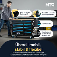 Werkzeugwagen XXL inkl. 471 tlg. Werkzeug, 12 Schubladen mit Holzplatte