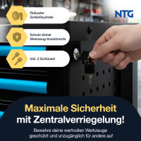 Werkzeugwagen inkl. 290 tlg. Werkzeug, 7 Schubladen