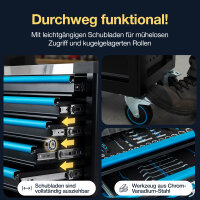 Werkzeugwagen inkl. 290 tlg. Werkzeug, 7 Schubladen