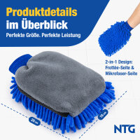 NTG Reinigungshandschuh eine Seite Frotte und eine Seite Microfaser 20 x 16 cm