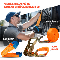 Spanngurte Autotransport Zurrgurte Gurt 4 St&uuml;ck Set Reifengurt Anh&auml;nger PKW DIN