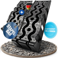 Auffahrrampe PKW Auffahrrampen (2er Set) bis 3000 kg Hochbelastbare Auffahrkeile aus Kunststoff Antirutsch + Stapelbar