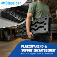 Auffahrrampe PKW Auffahrrampen (2er Set) bis 3000 kg Hochbelastbare Auffahrkeile aus Kunststoff Antirutsch + Stapelbar