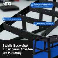 NTG Auffahrrampen Stahl 2er Set &ndash; bis 2 Tonnen Tragkraft &ndash; Pulverbeschichtet &amp; rutschfest &ndash; mit &Uuml;berfahrschutz &ndash; f&uuml;r Auto, PKW &amp; Werkstatt
