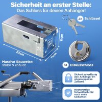 Anh&auml;ngerschloss hochwertig Verzinkt mit Rundschloss...